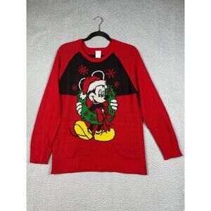 Disney Mickey Mouse Christmas Holiday Sweater Juniors Size L 11-13